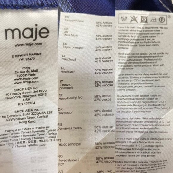 NWT Maje Panti Marine‎ Pinstripe Jumpsuit in Navy size 34 (US 2) - Picture 10 of 10